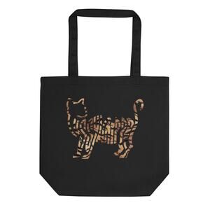 "Pussywhipped" Eco Tote Bag, Kitten Logo, Tiger Print